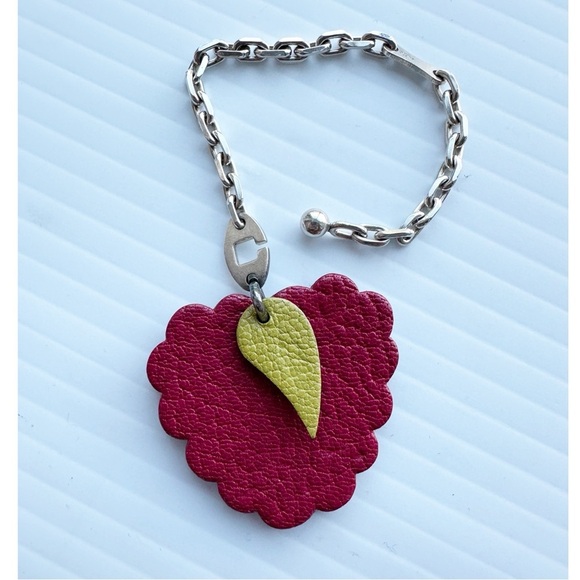 Hermes Paris Raspberry Bag Charm Key Chain Fruit Red Silver - Picture 2 of 12
